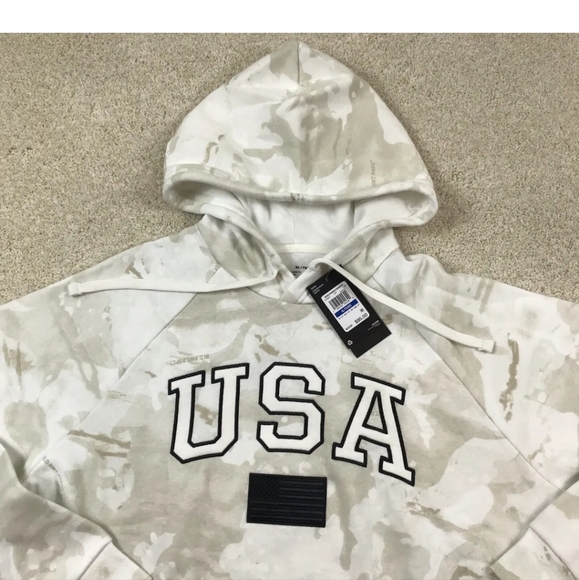 Under Armour Project Rock Veterans Day Camo Hoodie Mens XL 1370971 100 White - Picture 2 of 7